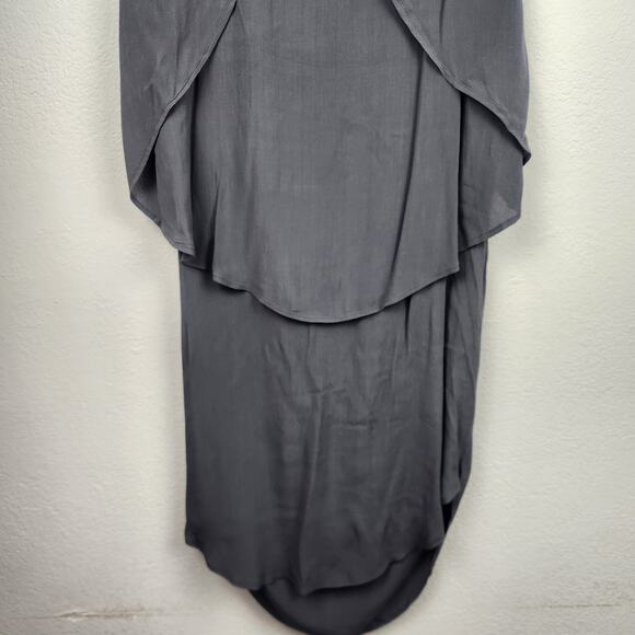 Oak Gray Midi Dress Size 2 Sleeveless Draping - Picture 6 of 9